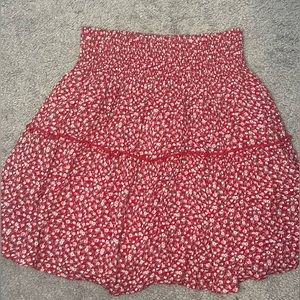 Hollister Red Floral Skirt